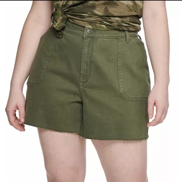 Sonoma Pants - SONOMA olive green distressed denim shorts